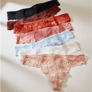 NWT Set of 3 Bare Necessities Essential Lace Panties - pink and purple Medium